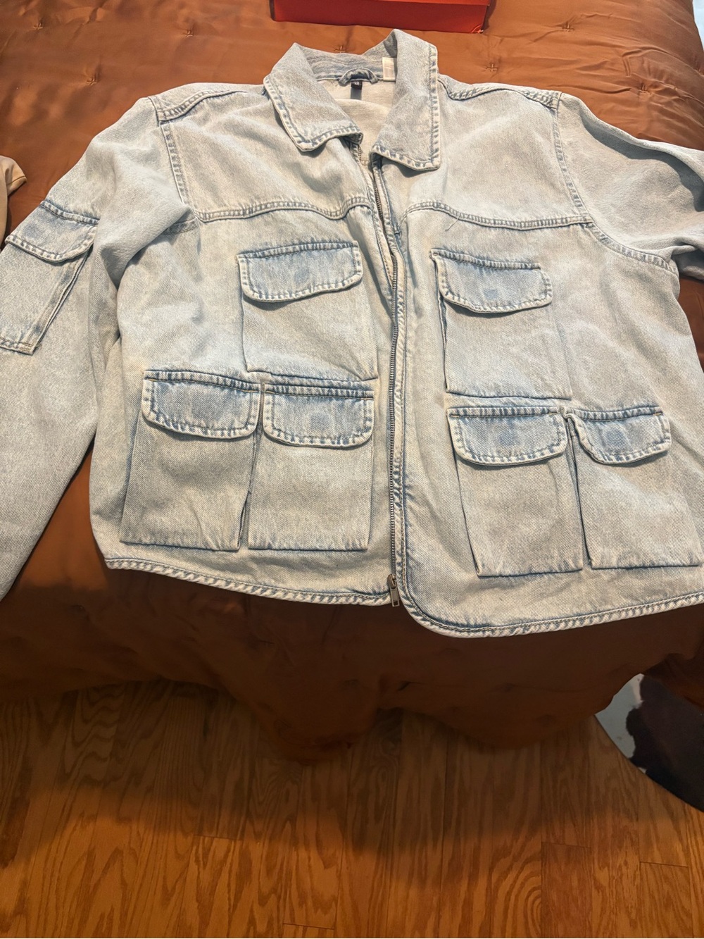 Light Wash Denim Utility Jacket - Womens